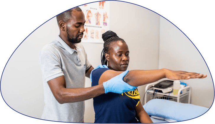 patient with a physiotherapist